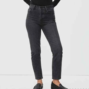 Everlane High Rise The Cheeky Jeans - Black Light Wash Size 24 Crop